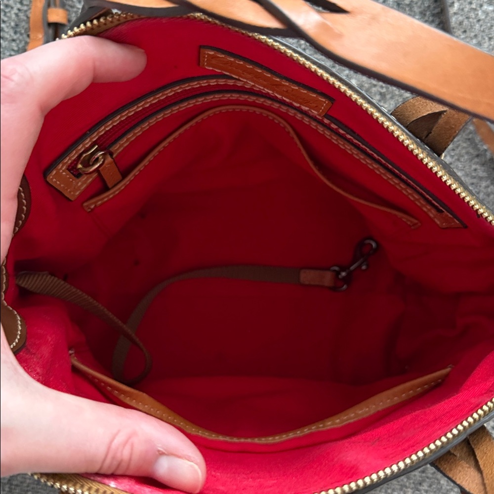 Dooney & Bourke Black and Brown Leather Tote - Picture 3 of 6